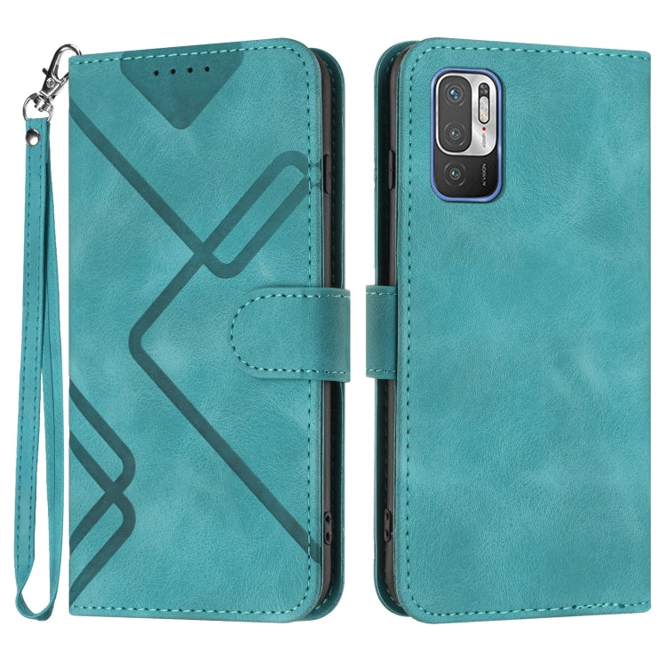 Line Pattern Skin Feel Leather Phone Case