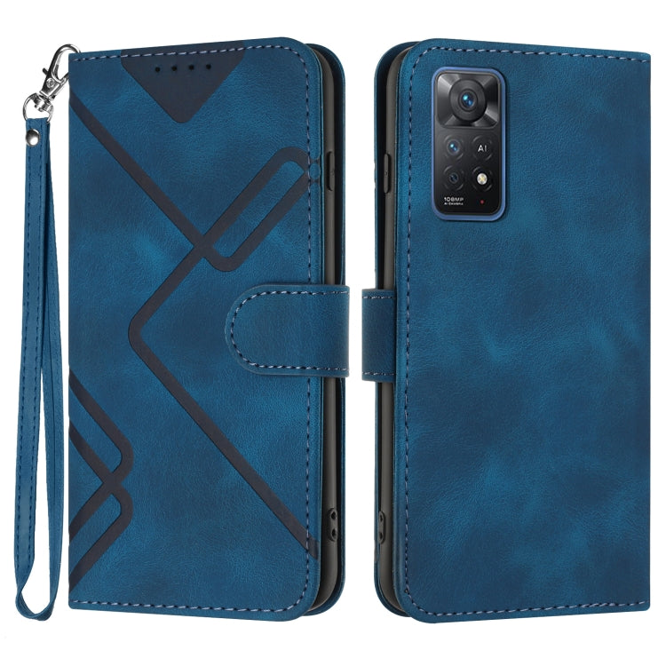 Line Pattern Skin Feel Leather Phone Case