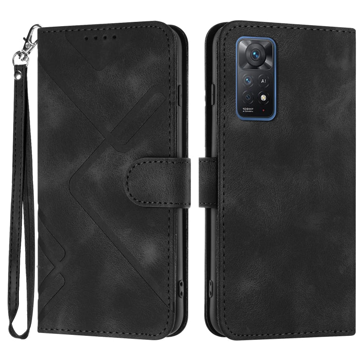 Line Pattern Skin Feel Leather Phone Case