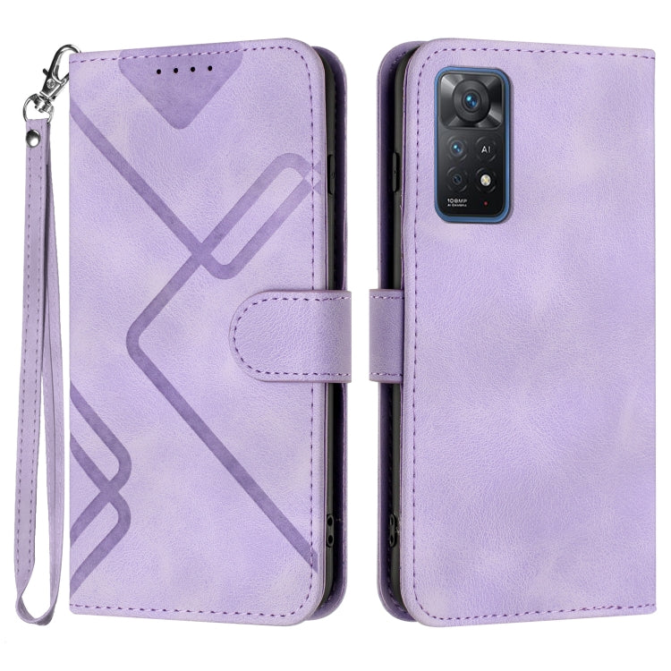 Line Pattern Skin Feel Leather Phone Case