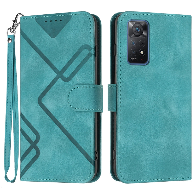 Line Pattern Skin Feel Leather Phone Case