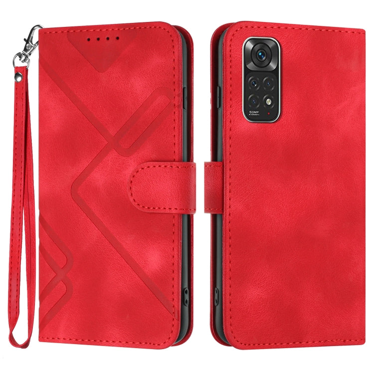 Line Pattern Skin Feel Leather Phone Case