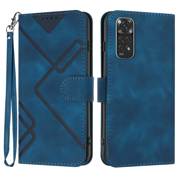 Line Pattern Skin Feel Leather Phone Case