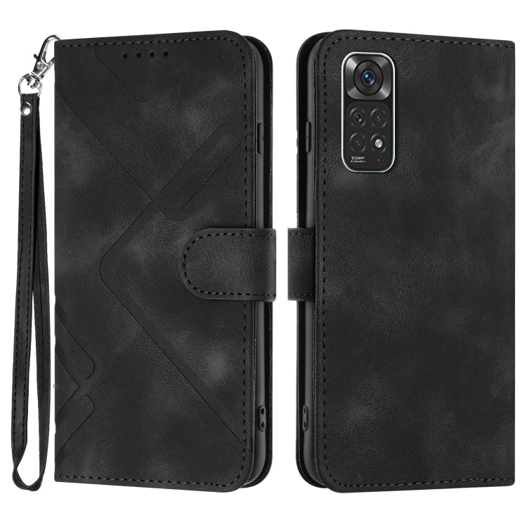 Line Pattern Skin Feel Leather Phone Case