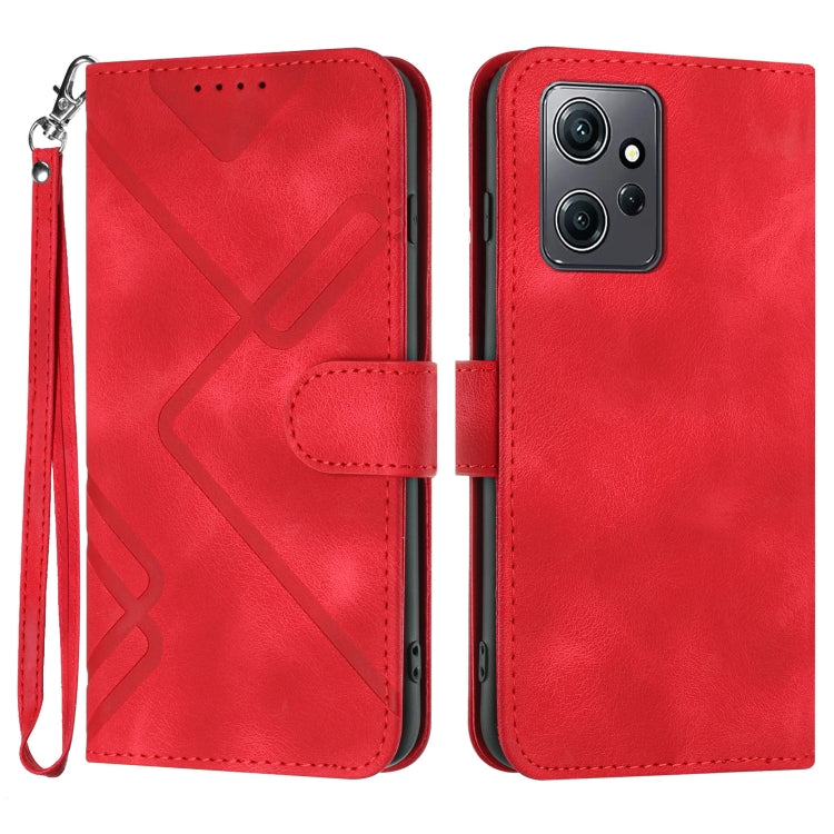 Line Pattern Skin Feel Leather Phone Case