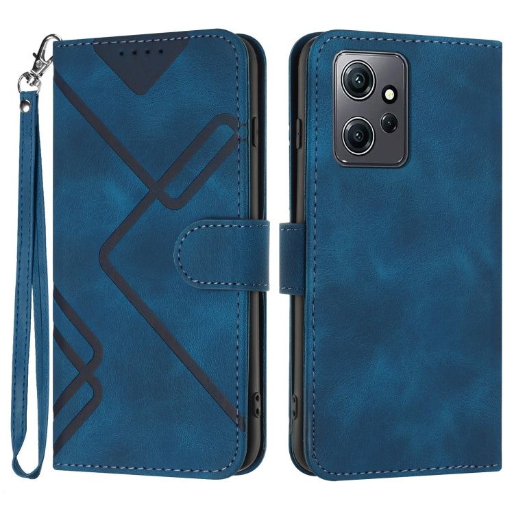 Line Pattern Skin Feel Leather Phone Case