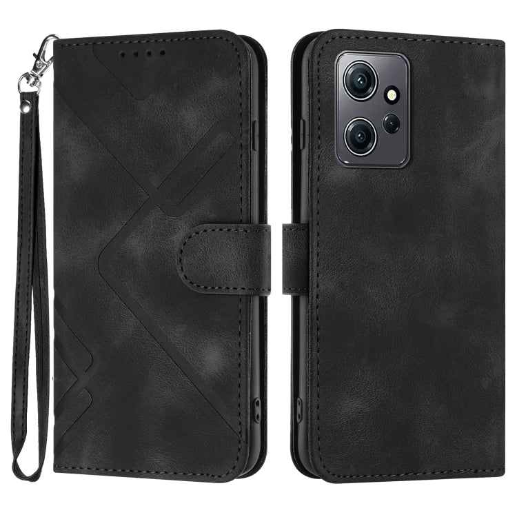 Line Pattern Skin Feel Leather Phone Case