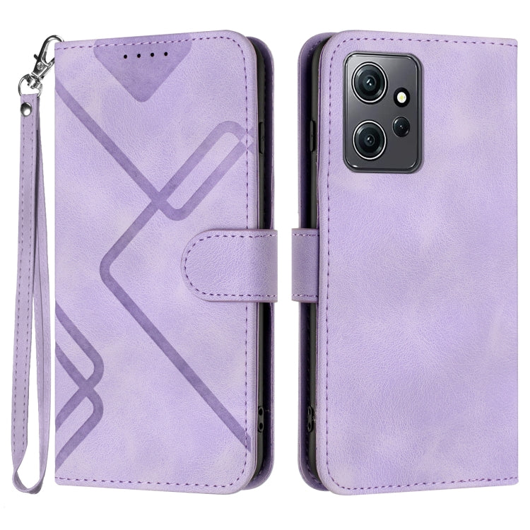 Line Pattern Skin Feel Leather Phone Case