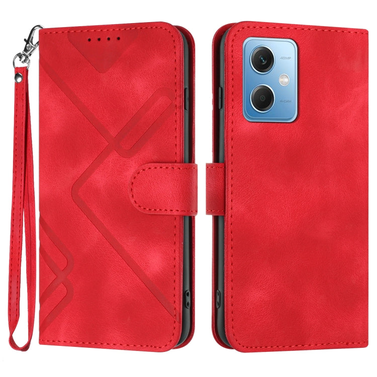 Line Pattern Skin Feel Leather Phone Case