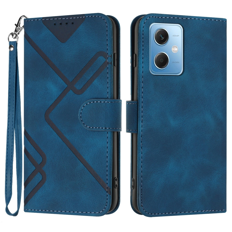 Line Pattern Skin Feel Leather Phone Case