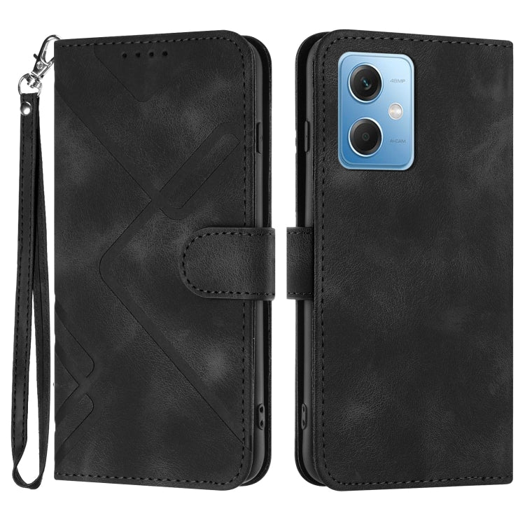 Line Pattern Skin Feel Leather Phone Case