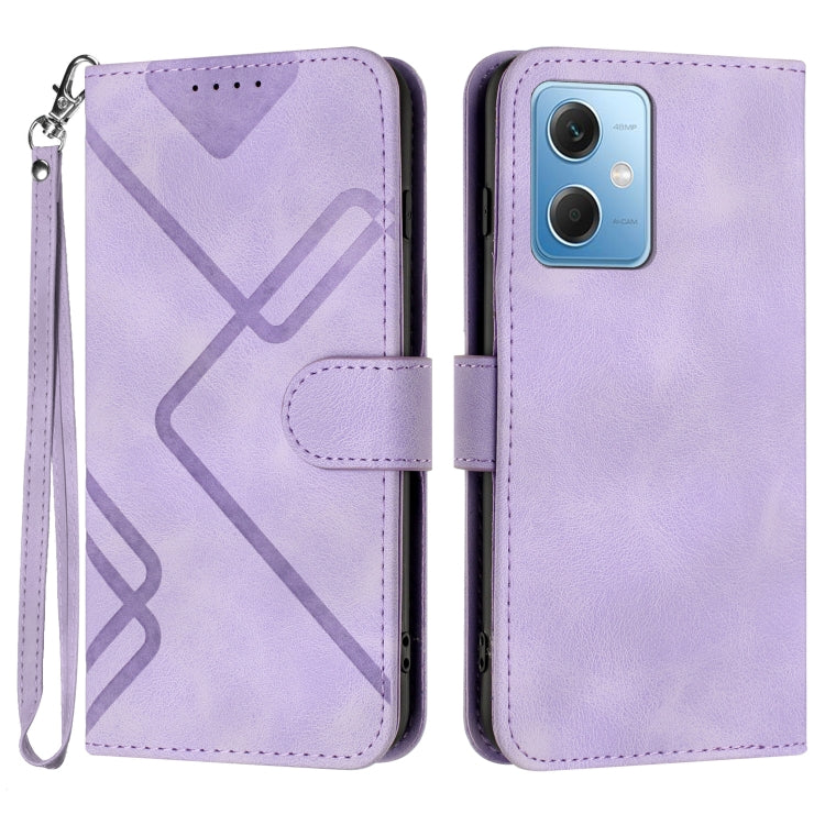 Line Pattern Skin Feel Leather Phone Case