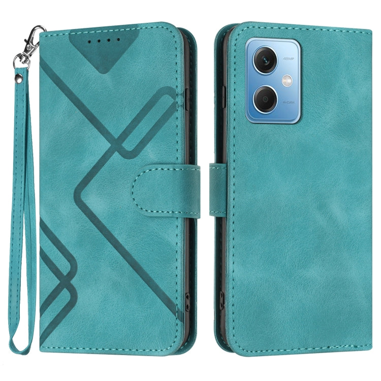 Line Pattern Skin Feel Leather Phone Case