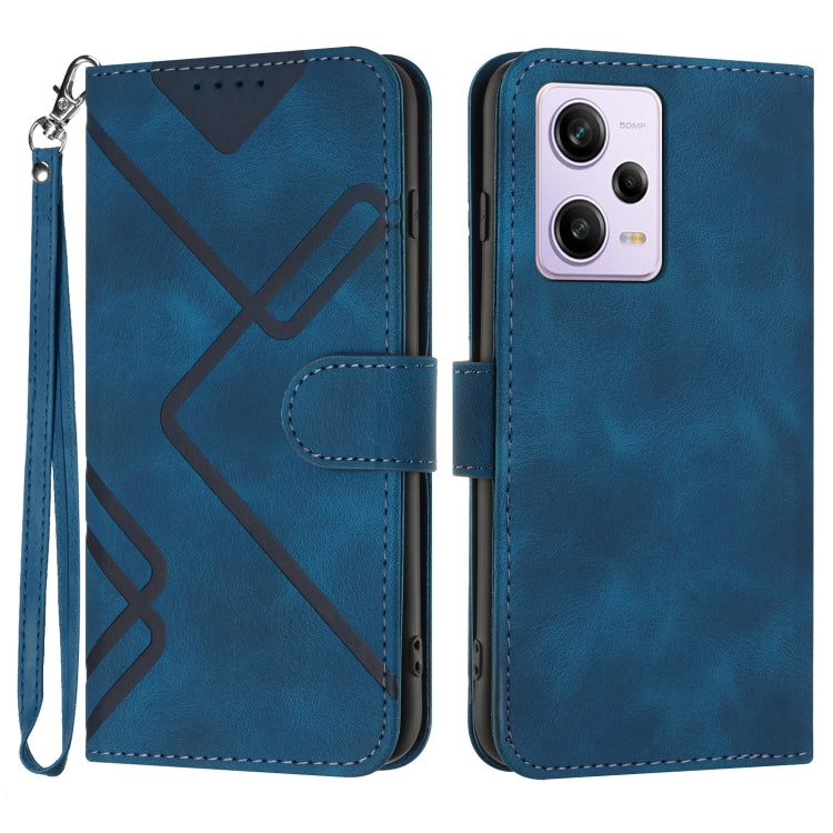 Line Pattern Skin Feel Leather Phone Case