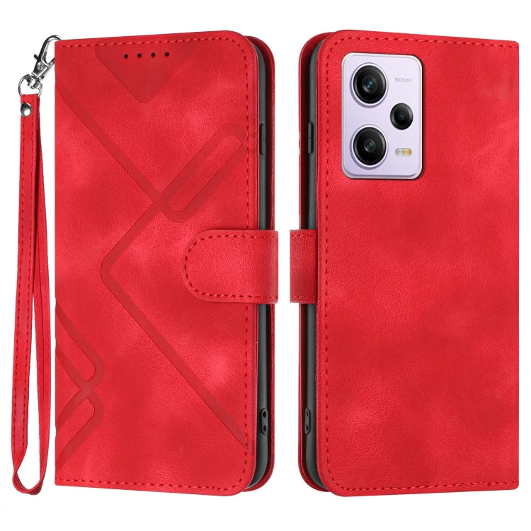 Line Pattern Skin Feel Leather Phone Case