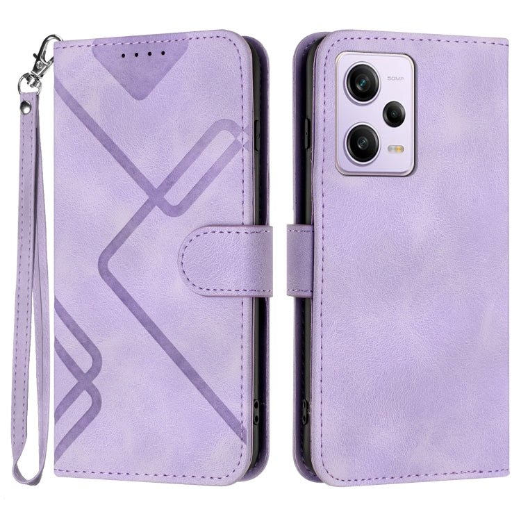 Line Pattern Skin Feel Leather Phone Case