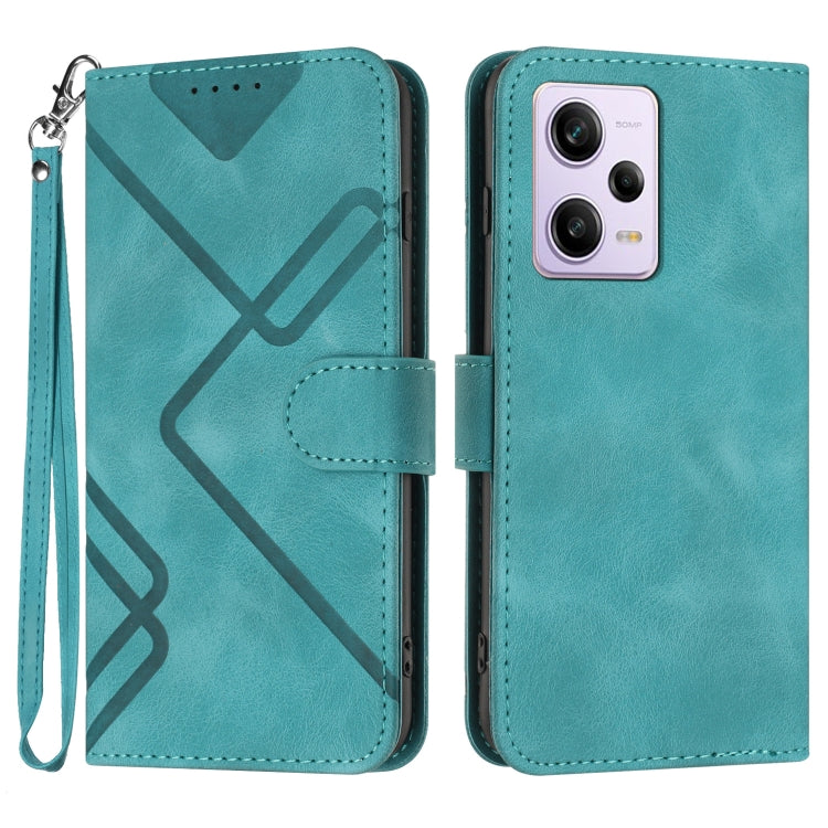 Line Pattern Skin Feel Leather Phone Case
