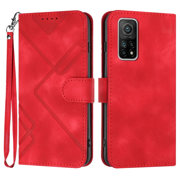 Line Pattern Skin Feel Leather Phone Case