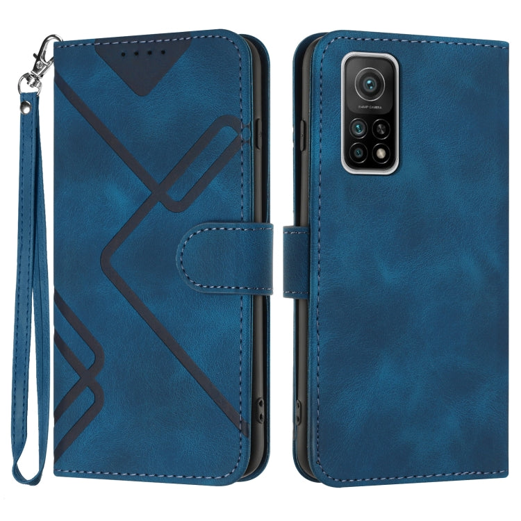Line Pattern Skin Feel Leather Phone Case