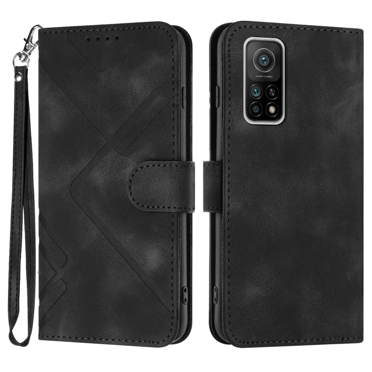 Line Pattern Skin Feel Leather Phone Case