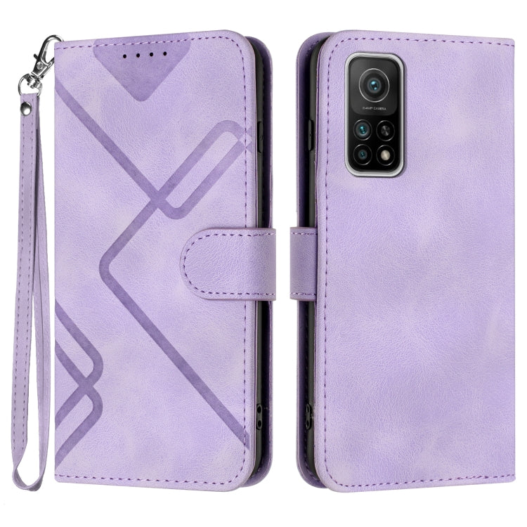 Line Pattern Skin Feel Leather Phone Case
