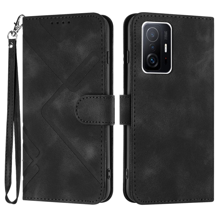 Line Pattern Skin Feel Leather Phone Case