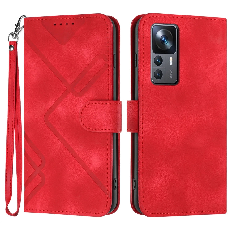Line Pattern Skin Feel Leather Phone Case