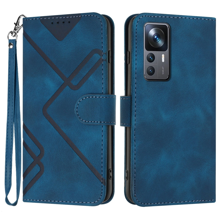 Line Pattern Skin Feel Leather Phone Case