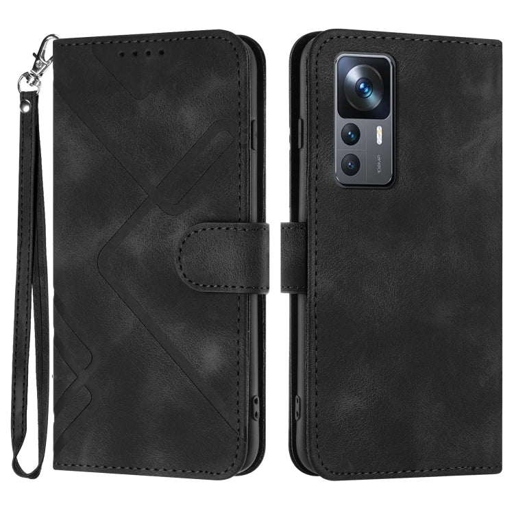 Line Pattern Skin Feel Leather Phone Case