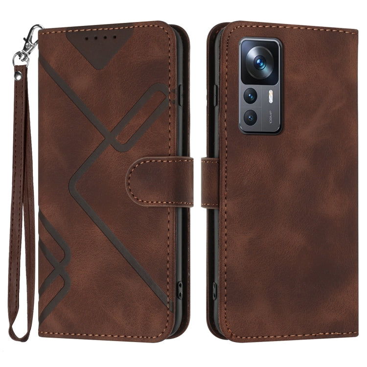 Line Pattern Skin Feel Leather Phone Case