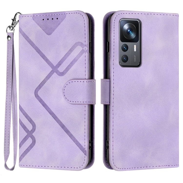 Line Pattern Skin Feel Leather Phone Case