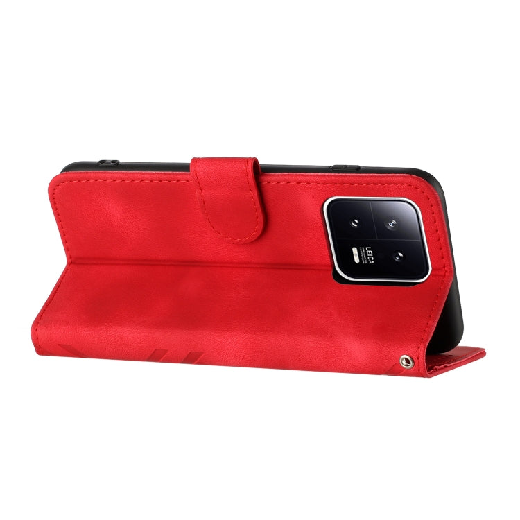 Line Pattern Skin Feel Leather Phone Case