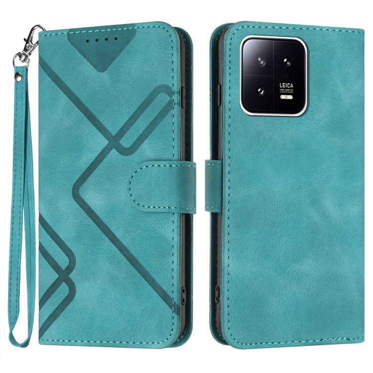 Line Pattern Skin Feel Leather Phone Case