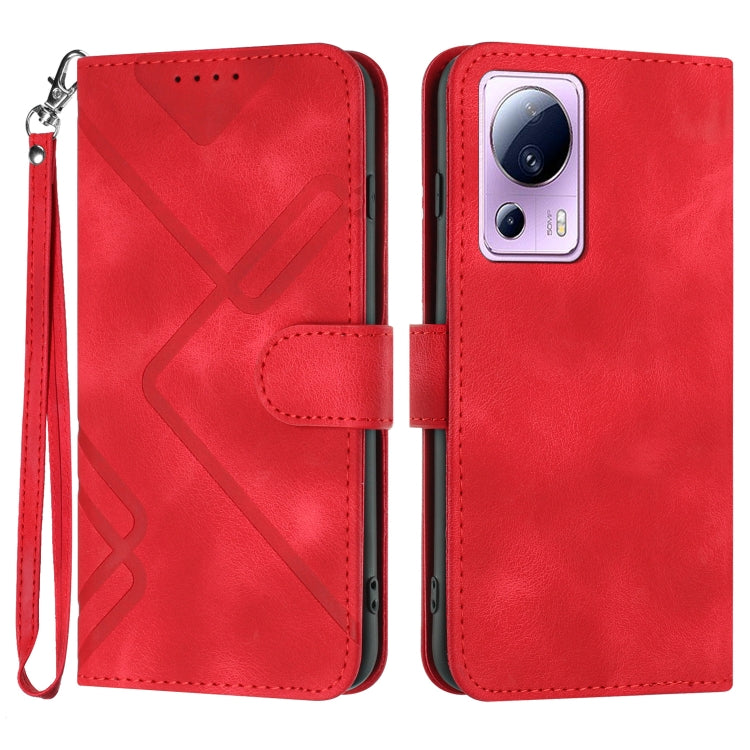Line Pattern Skin Feel Leather Phone Case