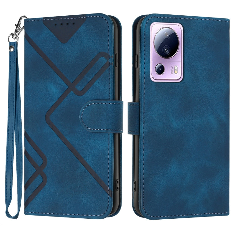 Line Pattern Skin Feel Leather Phone Case