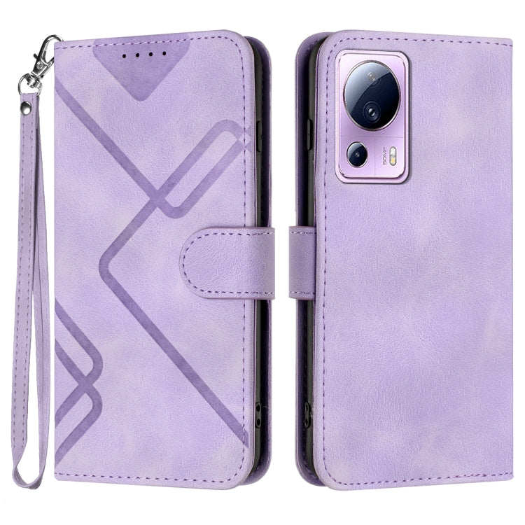 Line Pattern Skin Feel Leather Phone Case
