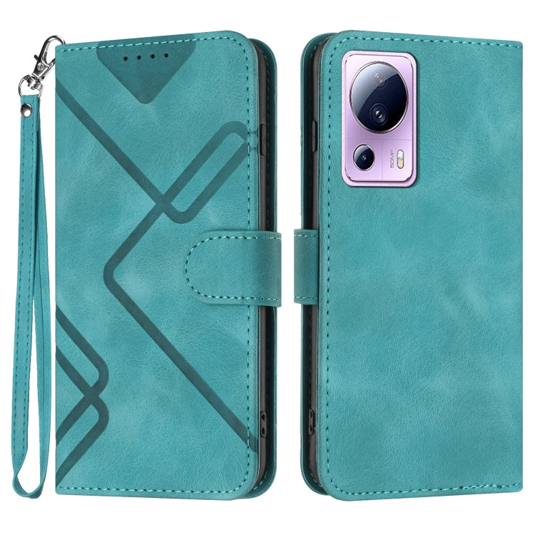 Line Pattern Skin Feel Leather Phone Case