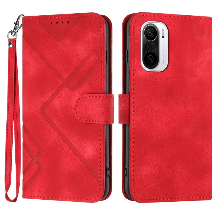 Line Pattern Skin Feel Leather Phone Case