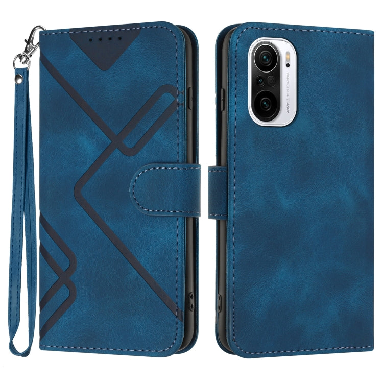 Line Pattern Skin Feel Leather Phone Case