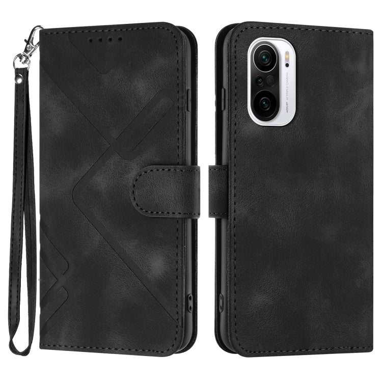 Line Pattern Skin Feel Leather Phone Case