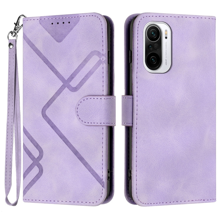 Line Pattern Skin Feel Leather Phone Case