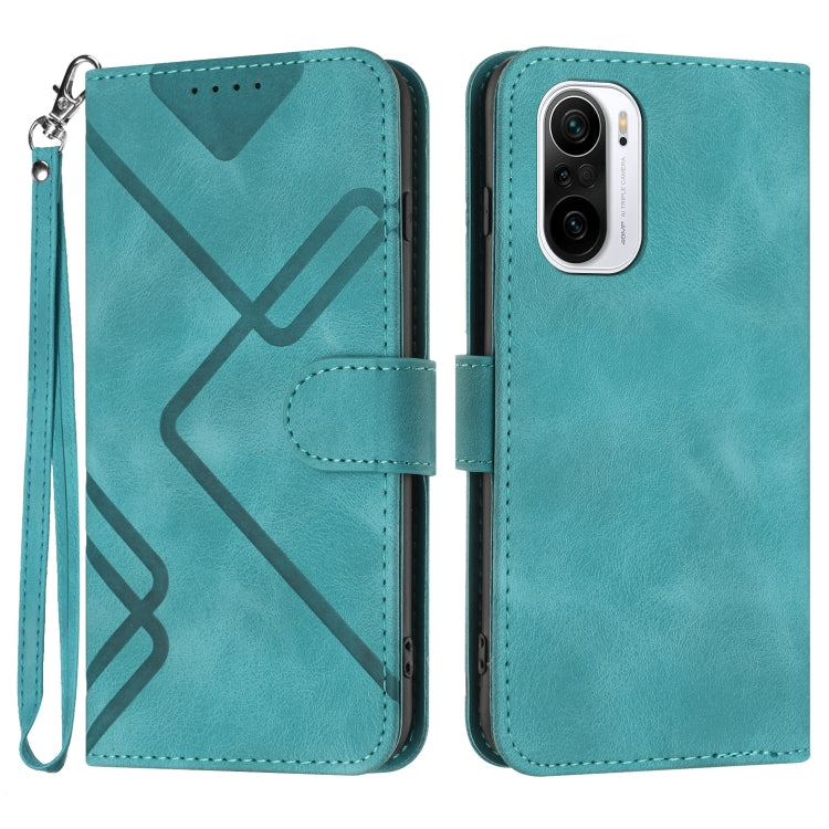 Line Pattern Skin Feel Leather Phone Case