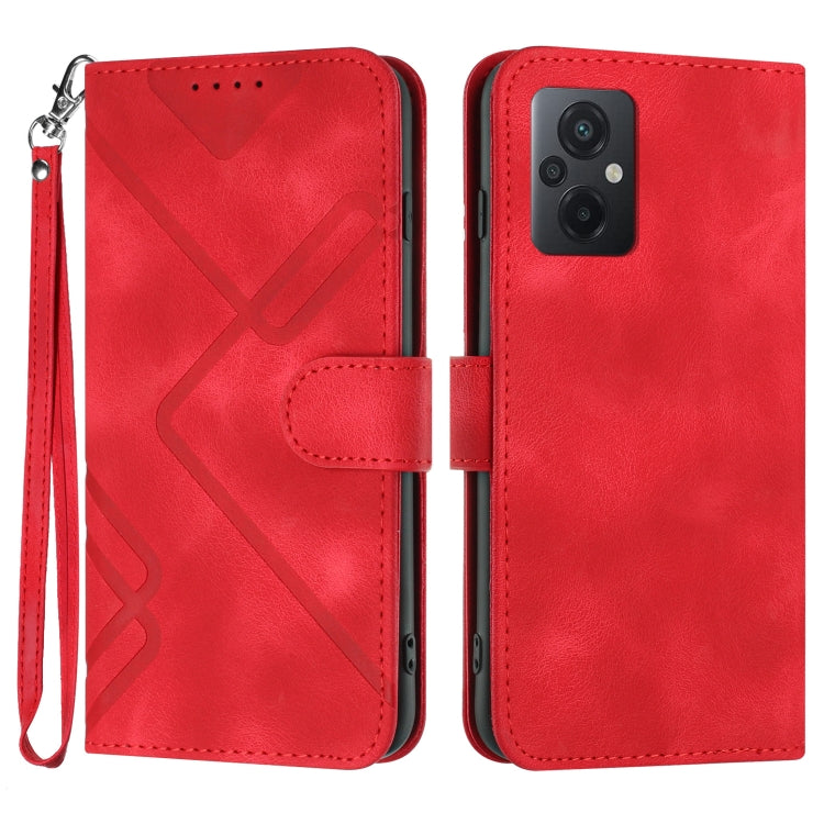 Line Pattern Skin Feel Leather Phone Case