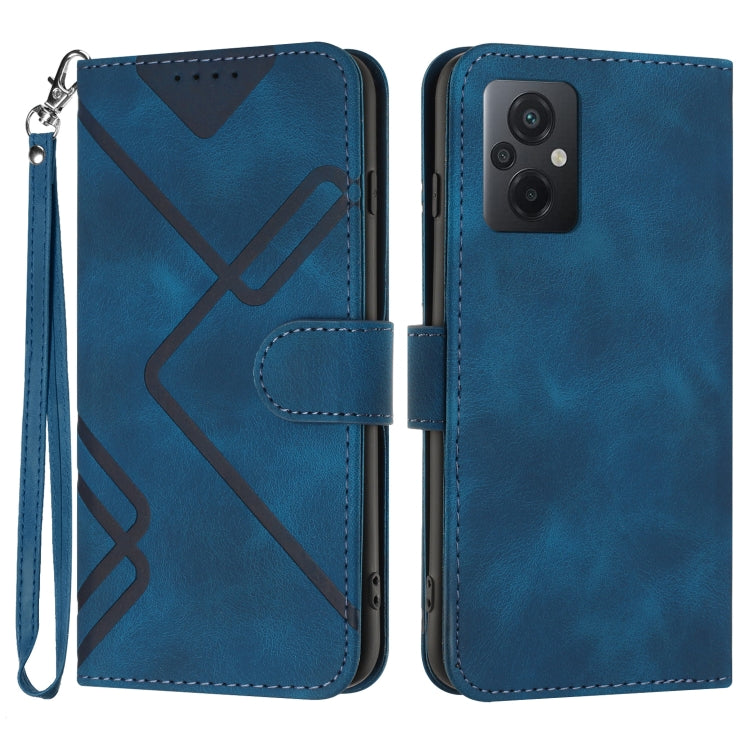 Line Pattern Skin Feel Leather Phone Case