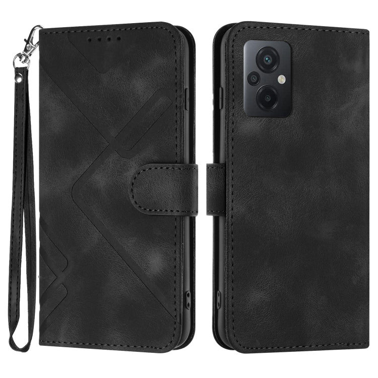 Line Pattern Skin Feel Leather Phone Case