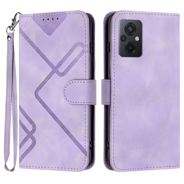 Line Pattern Skin Feel Leather Phone Case