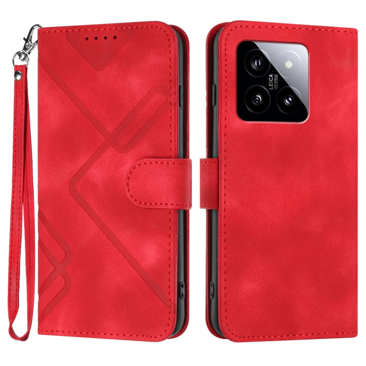 Line Pattern Skin Feel Leather Phone Case