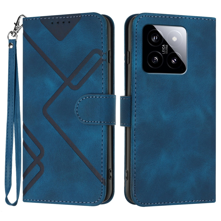 Line Pattern Skin Feel Leather Phone Case