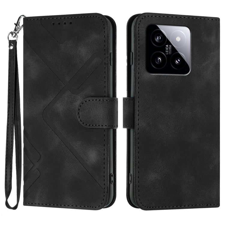 Line Pattern Skin Feel Leather Phone Case