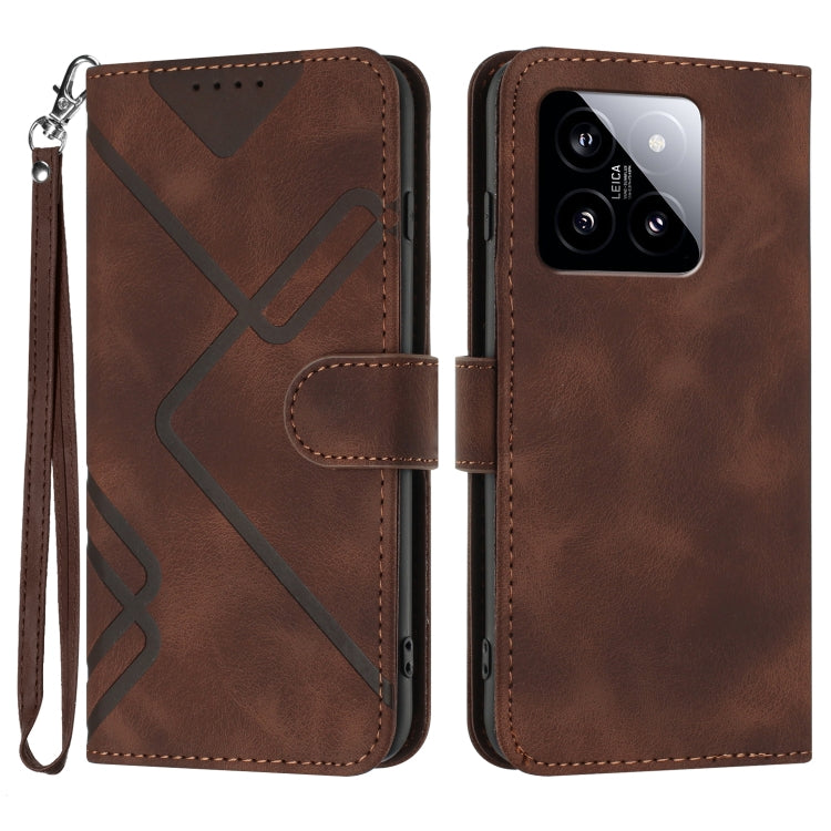 Line Pattern Skin Feel Leather Phone Case